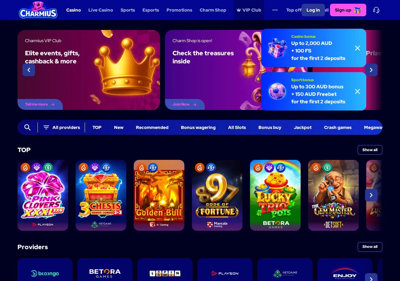 Charmius game selection